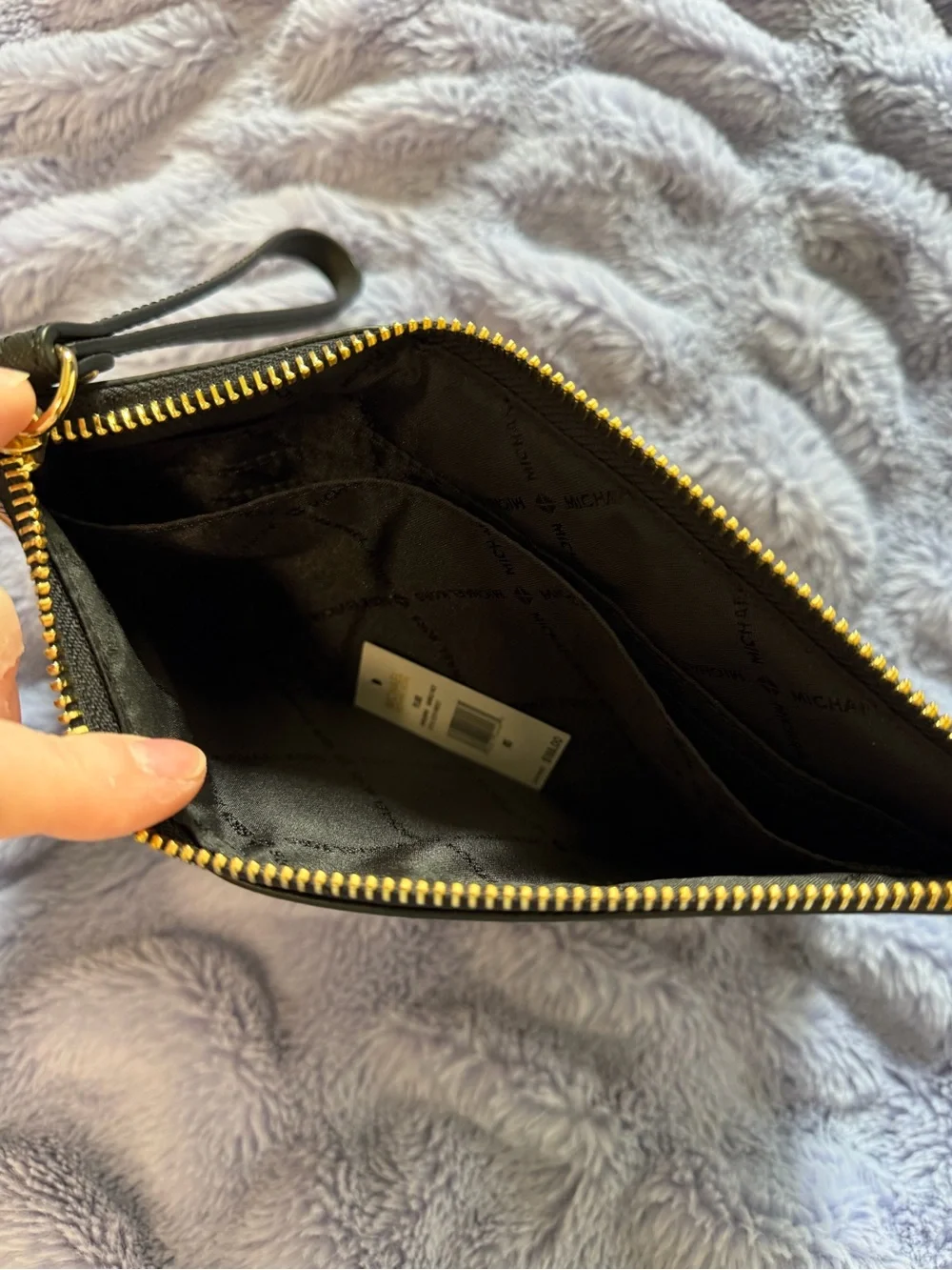 Michael Kors Yellow Black Plaid Wristlet Clutch